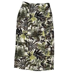 Vintage Chicos 100% Silk Wrap Skirt Tropical Leaves size 2 (large)